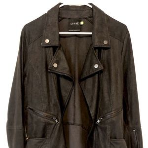 Lyssé Black Faux Suede Moto Jacket